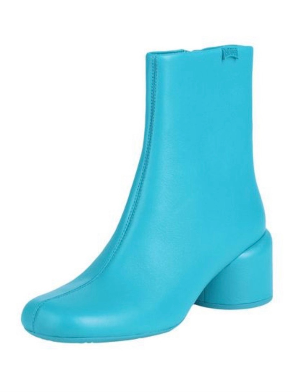 Camper Bright Turquoise Leather Block Heel Ankle Boots